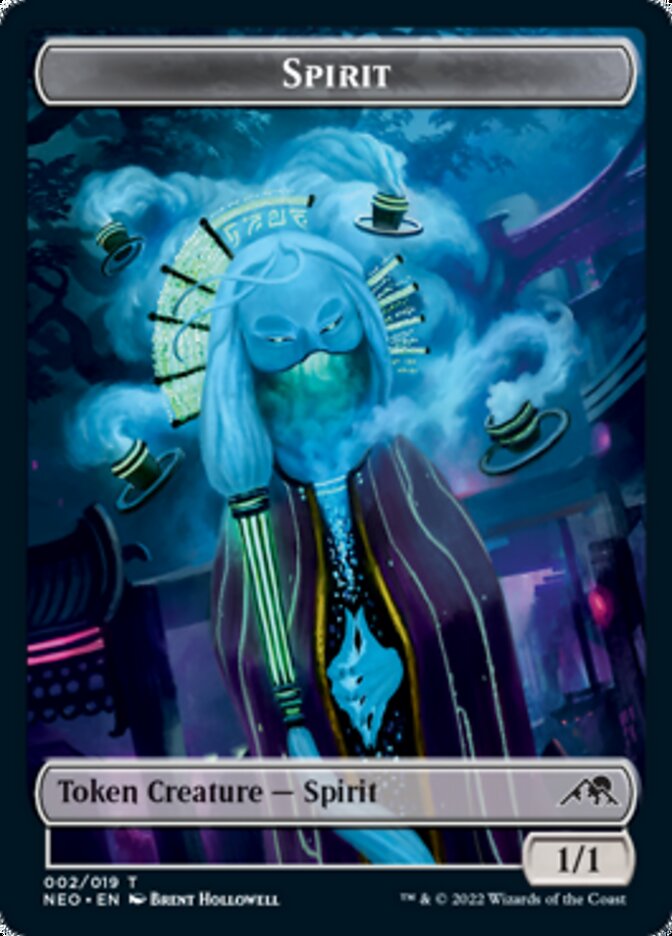 Spirit (002) // Kaito Shizuki Emblem Double-Sided Token [Kamigawa: Neon Dynasty Tokens] | Total Play