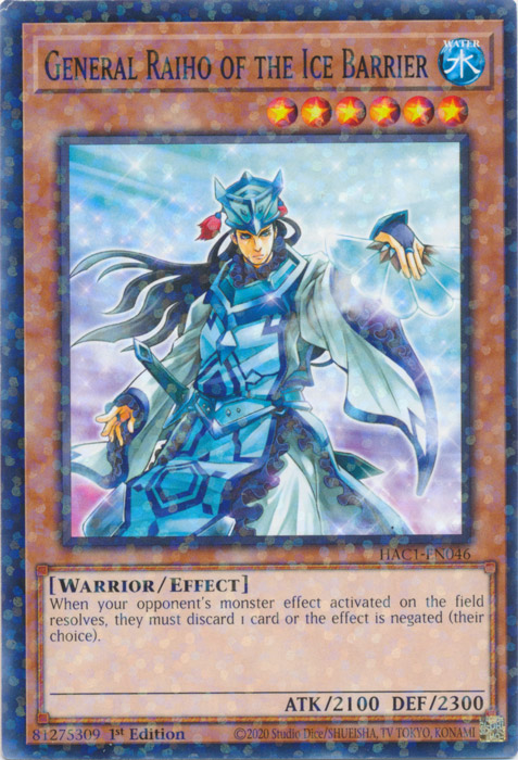 General Raiho of the Ice Barrier (Duel Terminal) [HAC1-EN046] Common | Total Play