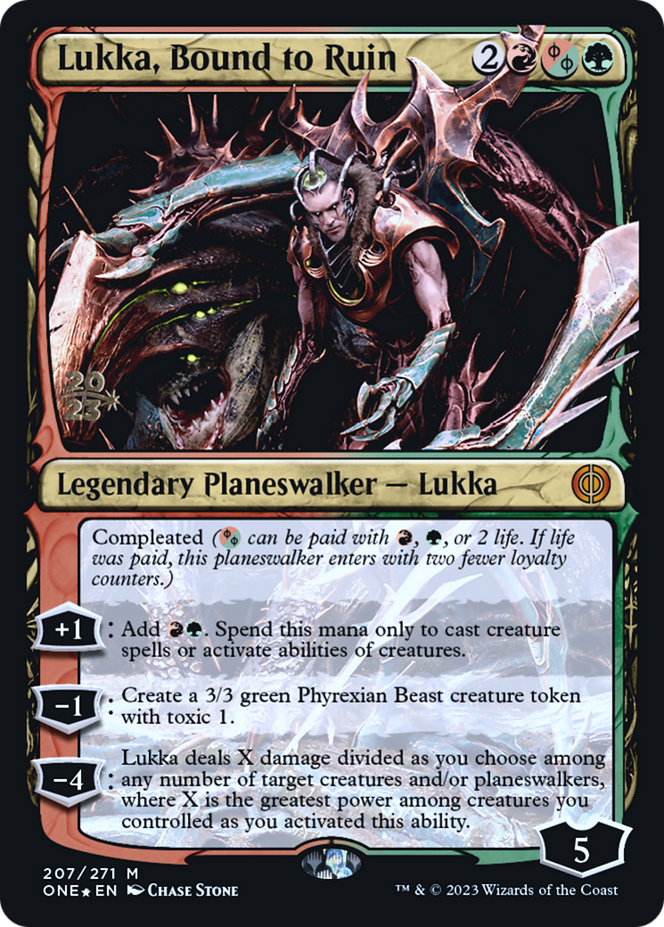Lukka, Bound to Ruin [Phyrexia: All Will Be One Prerelease Promos] | Total Play