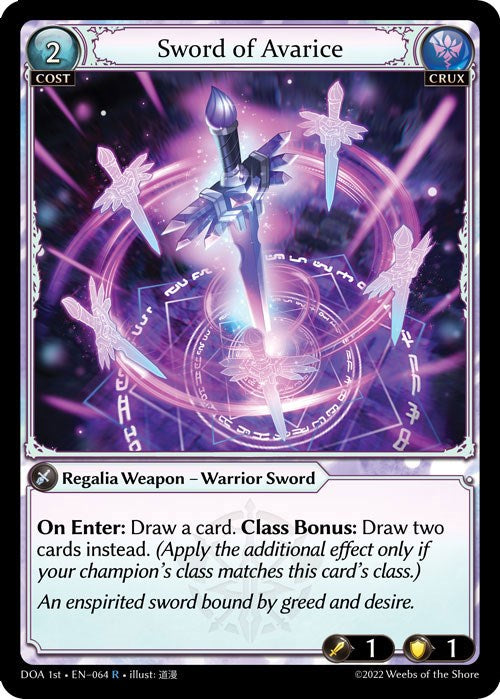 Sword of Avarice (064) [Dawn of Ashes: 1st Edition] | Total Play