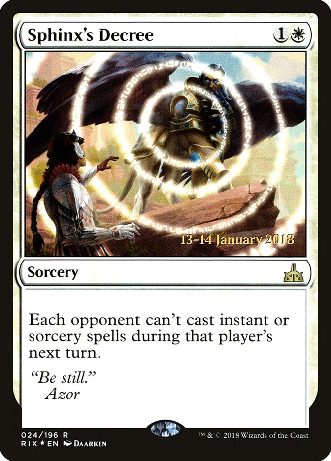 Sphinx's Decree [Rivals of Ixalan Prerelease Promos] | Total Play