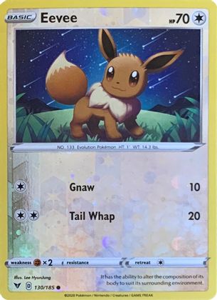 Eevee (130/185) (Reverse Cosmos Holo) [Sword & Shield: Vivid Voltage] | Total Play