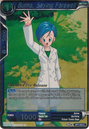 Bulma, Saying Farewell (BT7-033_PR) [Assault of the Saiyans Prerelease Promos] | Total Play