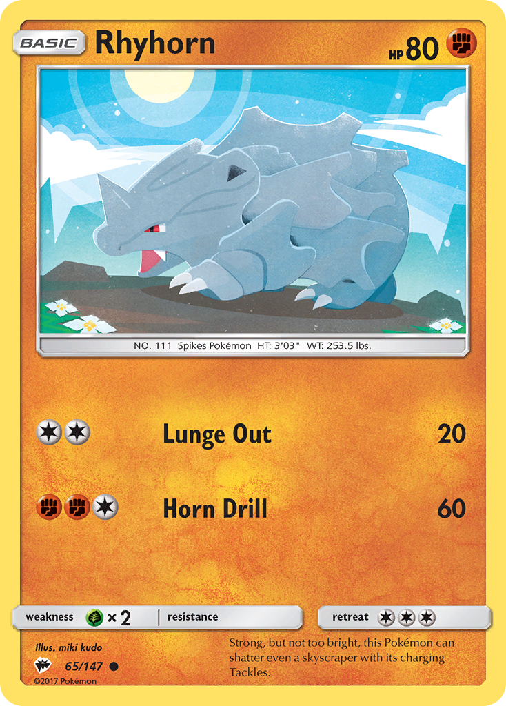 Rhyhorn (65/147) [Sun & Moon: Burning Shadows] | Total Play