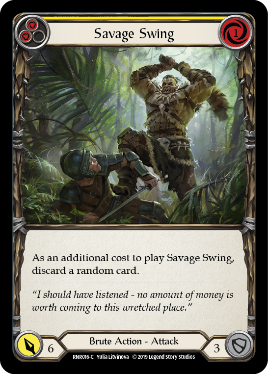 Savage Swing (Yellow) [RNR016-C] (Rhinar Hero Deck)  1st Edition Normal | Total Play