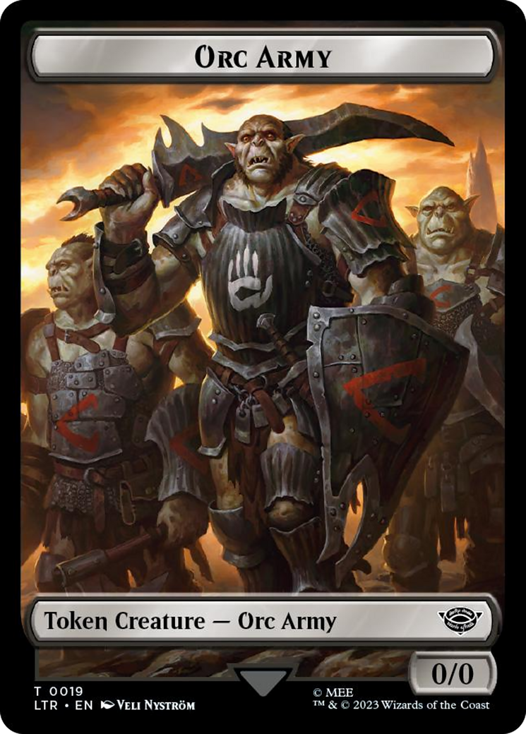 Orc Army (0019) // Food (0022) Double-Sided Token (Surge Foil) [The Lord of the Rings: Tales of Middle-Earth Tokens] | Total Play