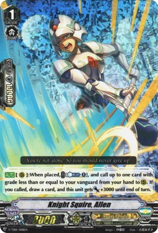 Knight Squire, Allen (RRR Foil) (V-TD01/008EN) [Aichi Sendou] | Total Play