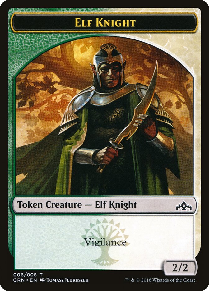 Elf Knight Token [Guilds of Ravnica Tokens] | Total Play