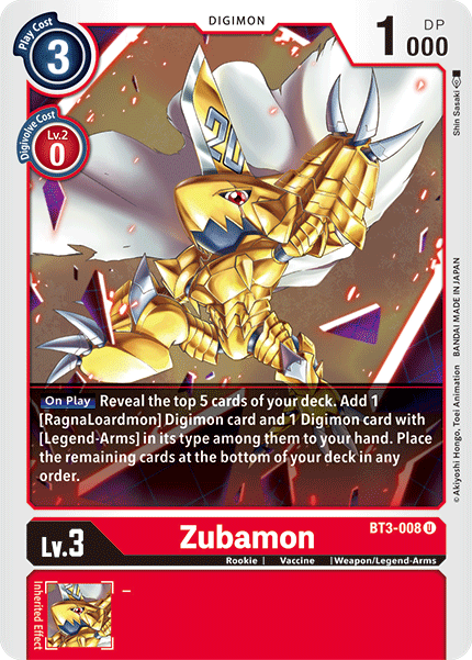 Zubamon [BT3-008] [Release Special Booster Ver.1.5] | Total Play