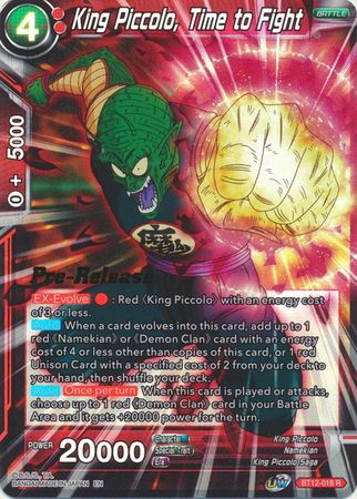 King Piccolo, Time to Fight (BT12-018) [Vicious Rejuvenation Prerelease Promos] | Total Play