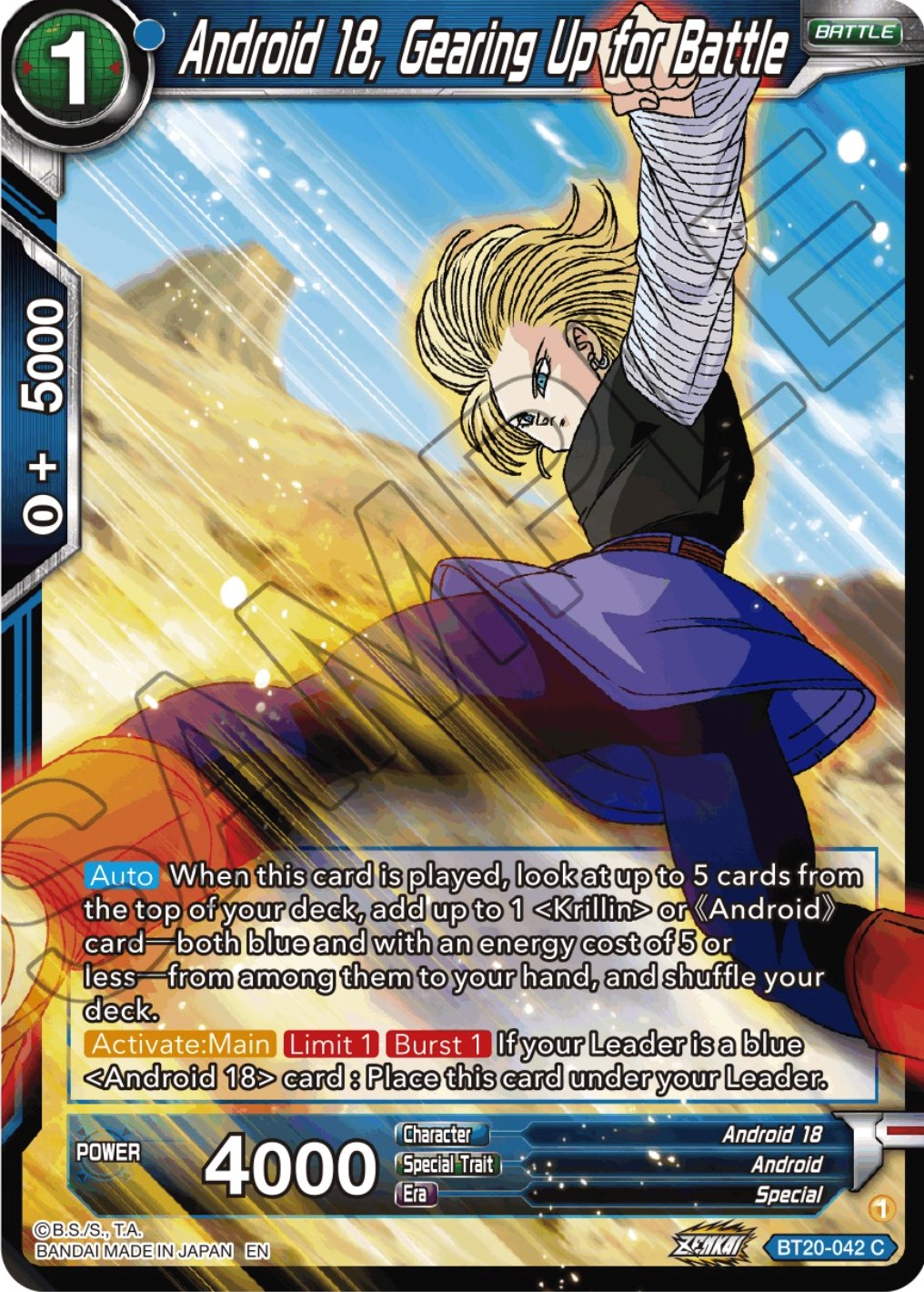 Android 18, Gearing Up for Battle (BT20-042) [Power Absorbed] | Total Play