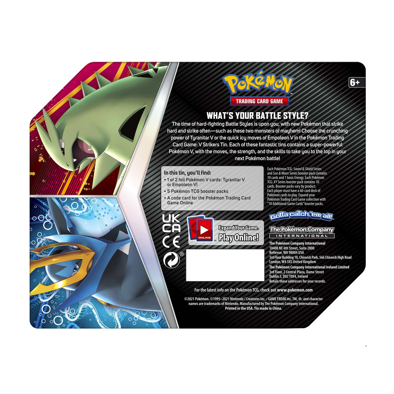 Sword & Shield: Battle Styles - V Strikers Tin (Tyranitar V) | Total Play