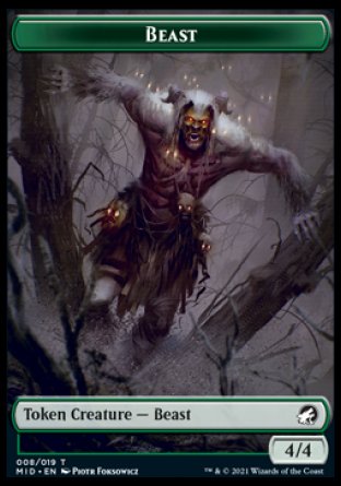 Spirit // Beast (008) Double-Sided Token [Innistrad: Midnight Hunt Tokens] | Total Play