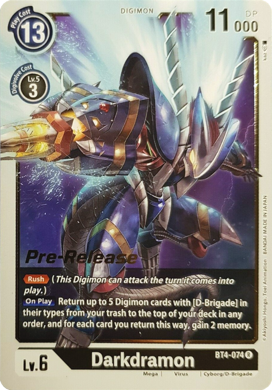 Darkdramon [BT4-074] [Great Legend Pre-Release Promos] | Total Play