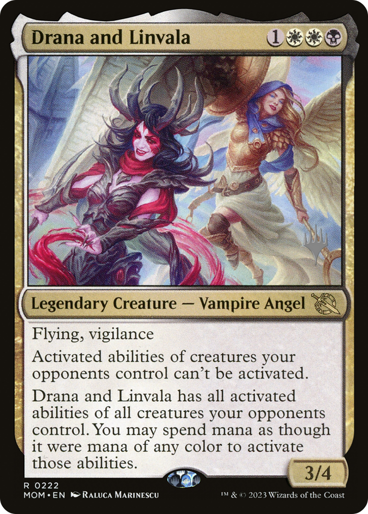 Drana and Linvala (Promo Pack) [March of the Machine Promos] | Total Play