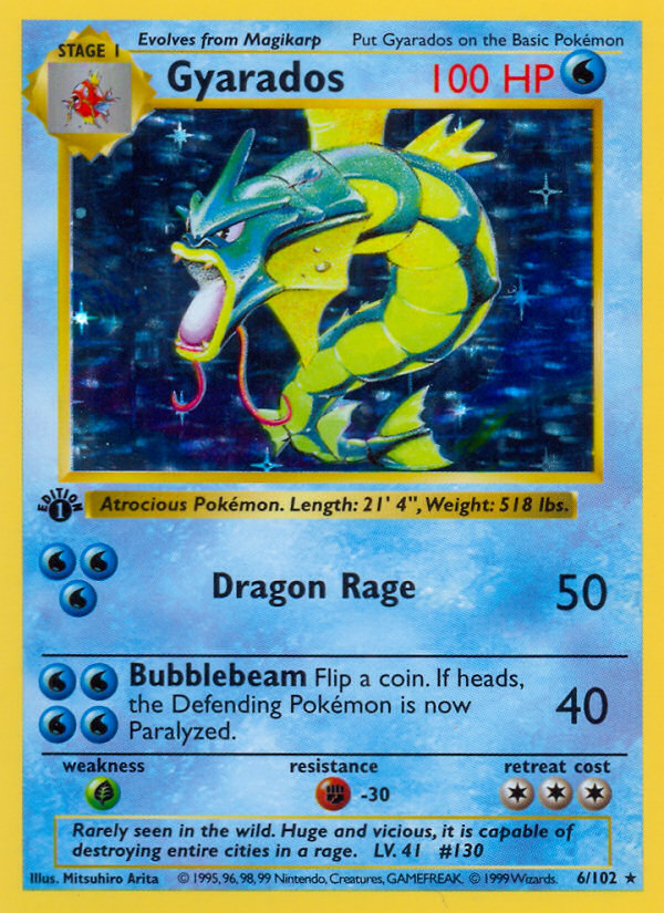 Gyarados (6/102) (Shadowless) [Base Set 1st Edition] | Total Play