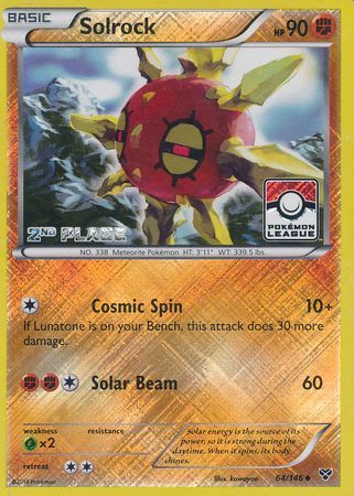 Solrock (64/146) (2nd Place League Challenge Promo) [XY: Base Set] | Total Play