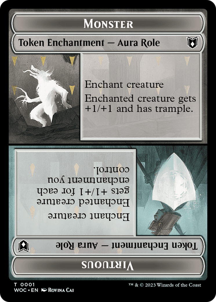 Copy // Monster Role / Virtuous Role Double-Sided Token [Wilds of Eldraine Commander Tokens] | Total Play