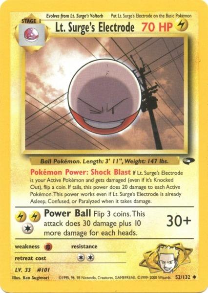 Lt. Surge's Electrode (52/132) [Gym Challenge Unlimited] | Total Play