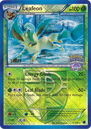 Leafeon (11/116) (States Championship Promo Staff) [Black & White: Plasma Freeze] | Total Play