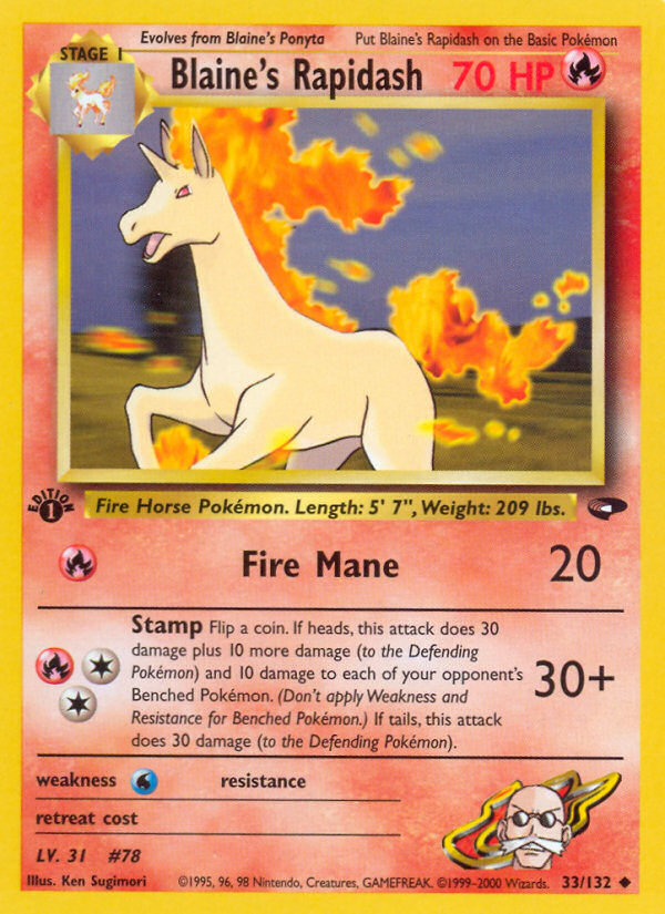 Blaine's Rapidash (33/132) [Gym Challenge 1st Edition] | Total Play