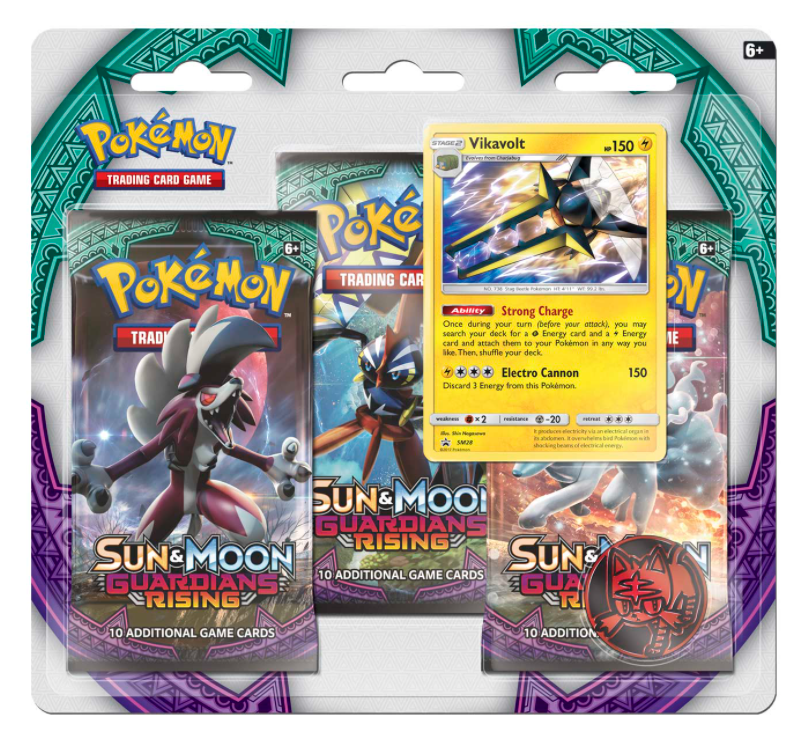 Sun & Moon: Guardians Rising - 3-Pack Blister (Vikavolt) | Total Play