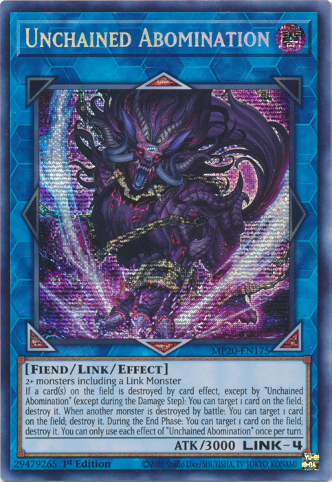 Unchained Abomination [MP20-EN175] Prismatic Secret Rare | Total Play