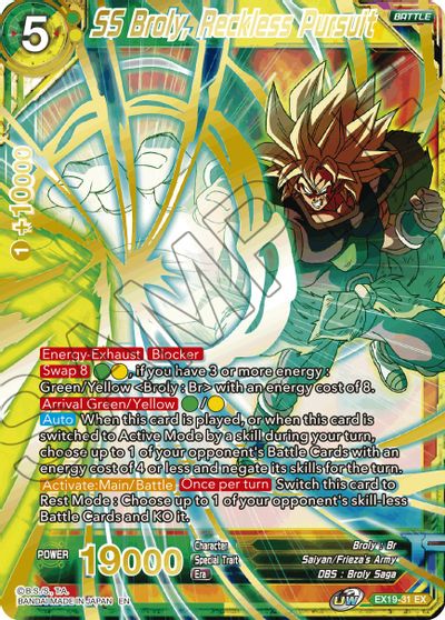 SS Broly, Reckless Pursuit (EX19-31) [Special Anniversary Set 2021] | Total Play