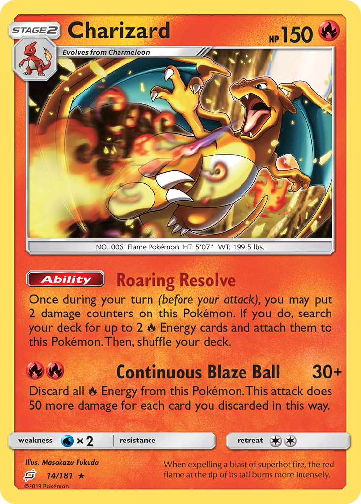 Charizard (14/181) (Cosmos Holo) [Sun & Moon: Team Up] | Total Play