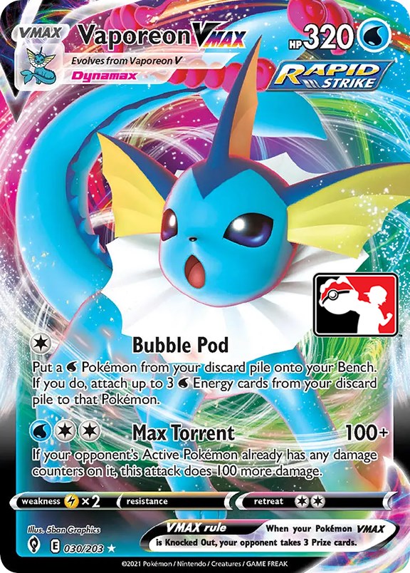 Vaporeon VMAX (030/203) [Prize Pack Series One] | Total Play