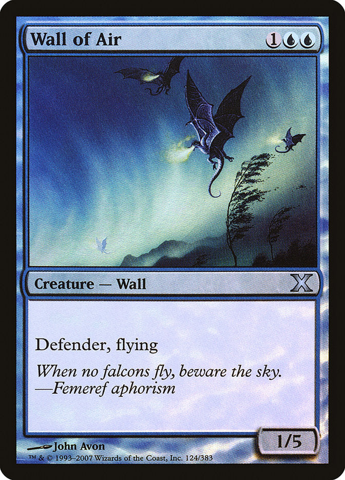 Wall of Air (Premium Foil) [Tenth Edition] | Total Play