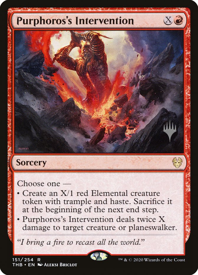 Purphoros's Intervention (Promo Pack) [Theros Beyond Death Promos] | Total Play