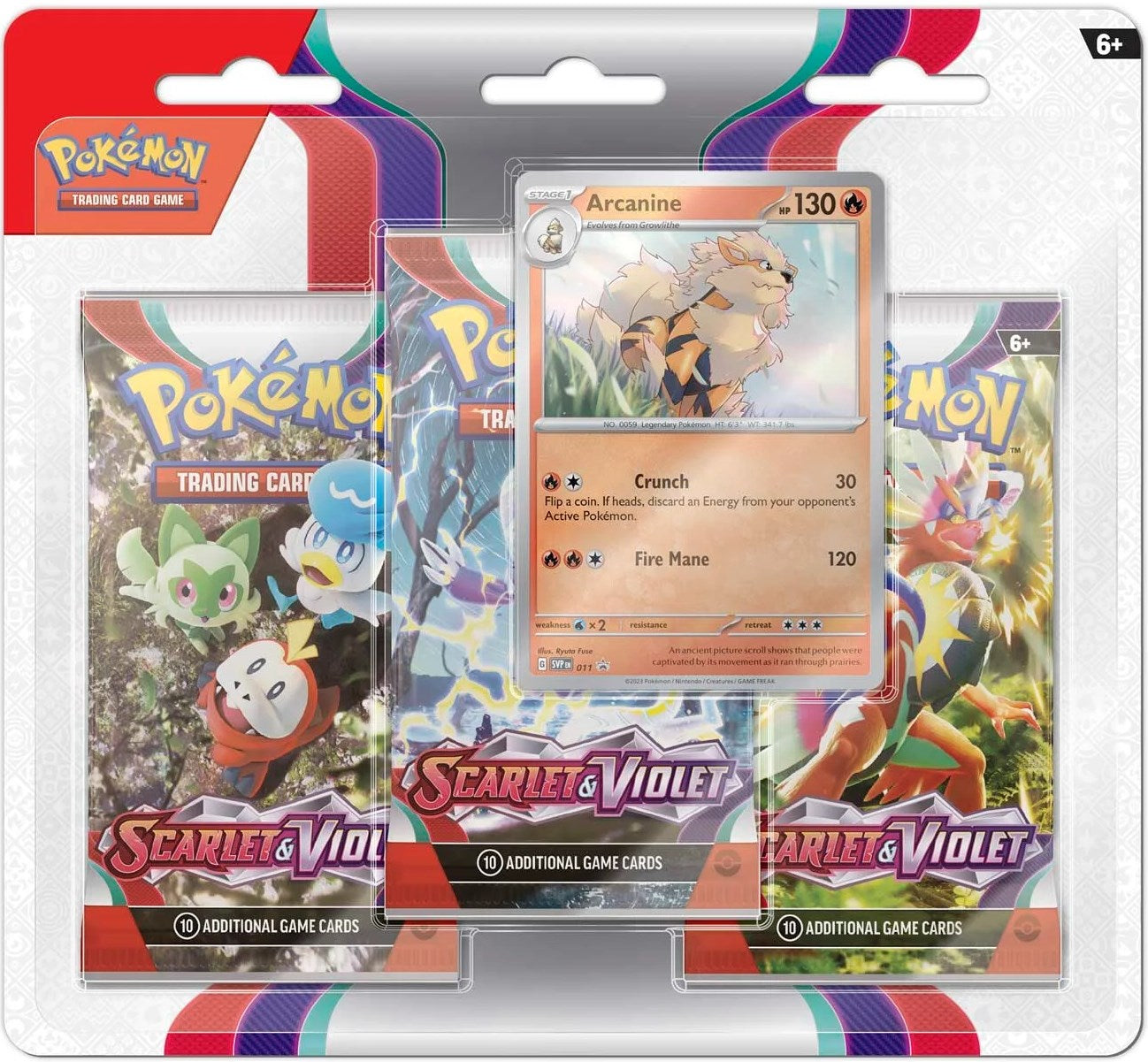 Scarlet & Violet - 3 Pack Blister (Arcanine) | Total Play