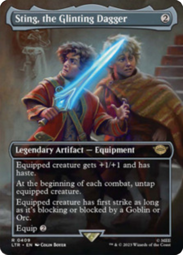 Sting, the Glinting Dagger (Borderless Alternate Art) [The Lord of the Rings: Tales of Middle-Earth] | Total Play