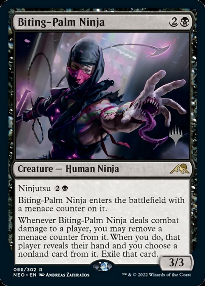 Biting-Palm Ninja (Promo Pack) [Kamigawa: Neon Dynasty Promos] | Total Play