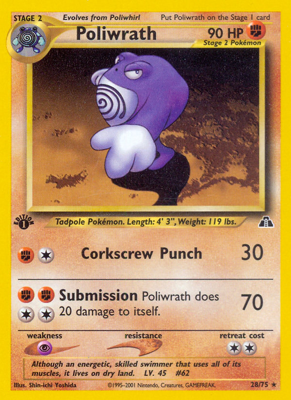 Poliwrath (28/75) [Neo Discovery 1st Edition] | Total Play