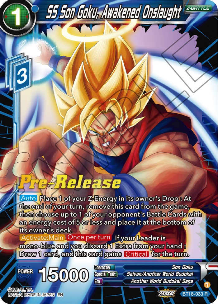 SS Son Goku, Awakened Onslaught (BT18-033) [Dawn of the Z-Legends Prerelease Promos] | Total Play