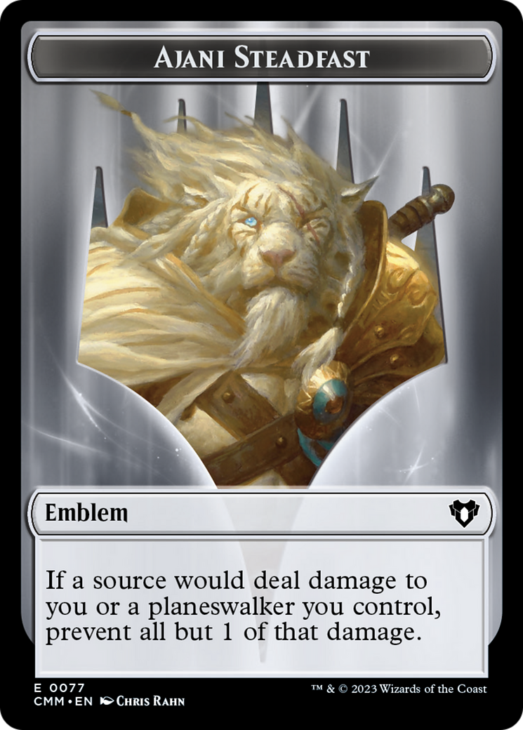 Ajani Steadfast Emblem // Wizard Double-Sided Token [Commander Masters Tokens] | Total Play