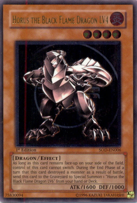 Horus The Black Flame Dragon LV4 [SOD-EN006] Ultimate Rare | Total Play