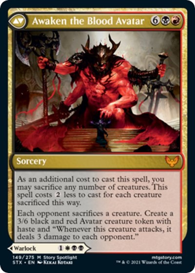 Extus, Oriq Overlord // Awaken the Blood Avatar [Strixhaven: School of Mages Prerelease Promos] | Total Play
