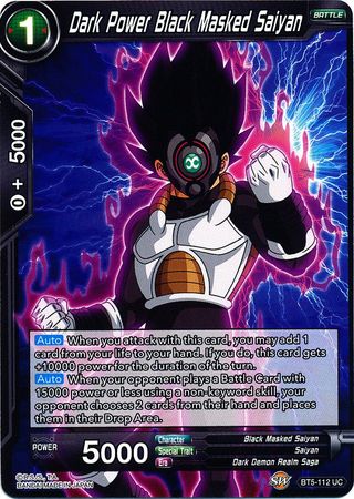 Dark Power Black Masked Saiyan (BT5-112) [Miraculous Revival] | Total Play