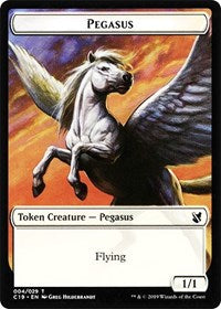 Pegasus // Human Double-Sided Token [Commander 2019 Tokens] | Total Play