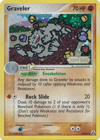 Graveler (34/92) (Stamped) [EX: Legend Maker] | Total Play