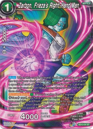 Zarbon, Frieza's Right-Hand Man (Starter Deck - Clan Collusion) (SD13-04) [Rise of the Unison Warrior] | Total Play