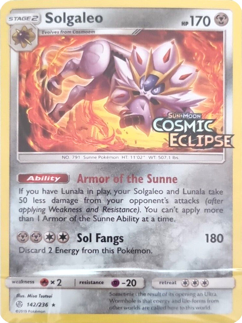 Solgaleo (142/236) (Cosmic Eclipse Stamped) [Sun & Moon: Cosmic Eclipse] | Total Play