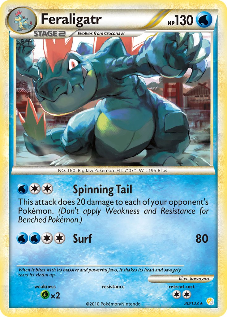 Feraligatr (20/123) (Theme Deck Exclusive) [HeartGold & SoulSilver: Base Set] | Total Play