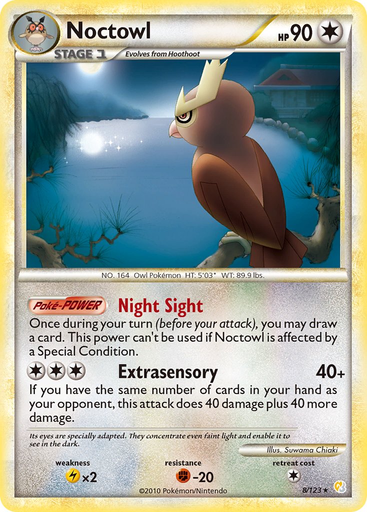 Noctowl (8/123) (Theme Deck Exclusive) [HeartGold & SoulSilver: Base Set] | Total Play