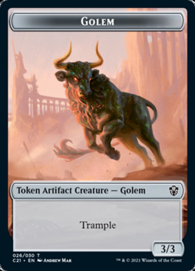 Golem (026) // Thopter Double-Sided Token [Commander 2021 Tokens] | Total Play