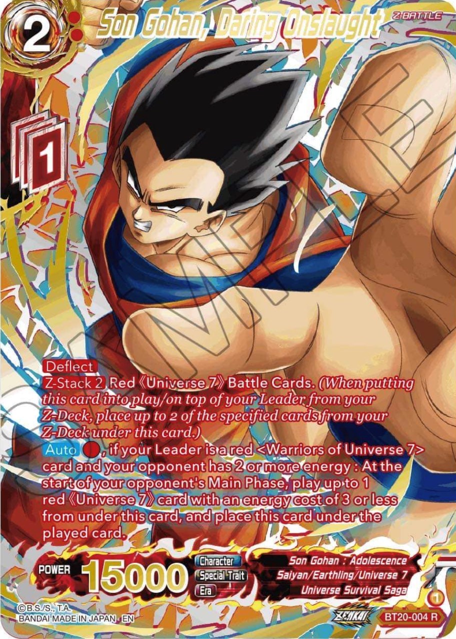 Son Gohan, Daring Onslaught (Gold-Stamped) (BT20-004) [Power Absorbed] | Total Play