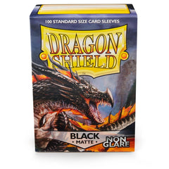 Dragon Shield: Standard 100ct Sleeves - Black (Non-Glare Matte) | Total Play